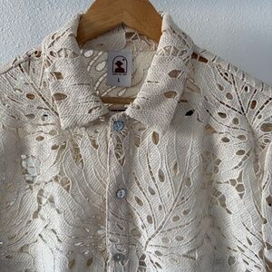 Dandy Del Mar “Monstera” Scallop Shirt